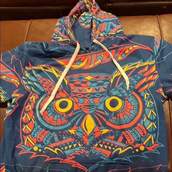 Colorful Owl Graphic Hoodie - Picture 1 of 6
